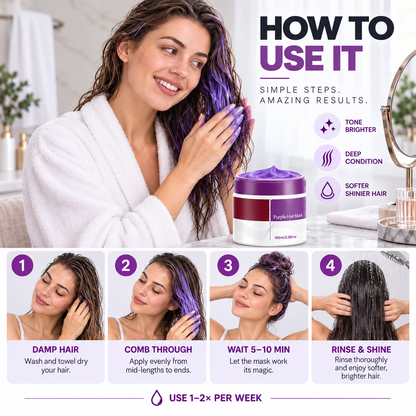 Purple Hair Mask — Neutralize Brass, Keep Your Blonde Cool