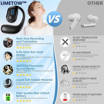 [Official Store Made and Delivered in USA] LIMETOW™ AI Translator Earbuds ✅Get real-time translations in 144 languages👍🏻 99.9% Accuracy