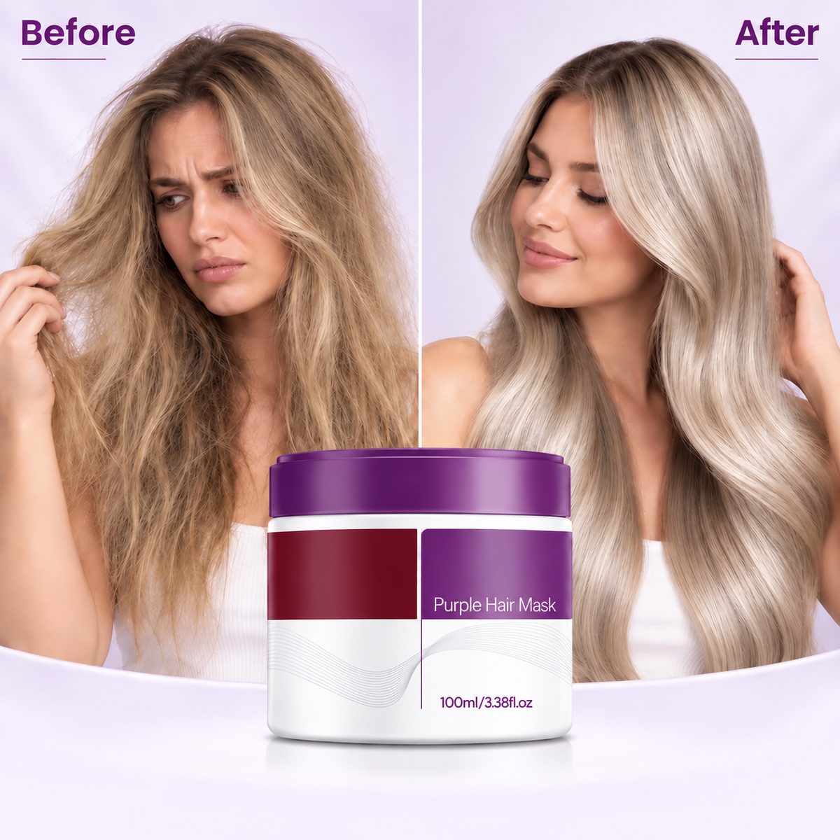 Purple Hair Mask — Neutralize Brass, Keep Your Blonde Cool