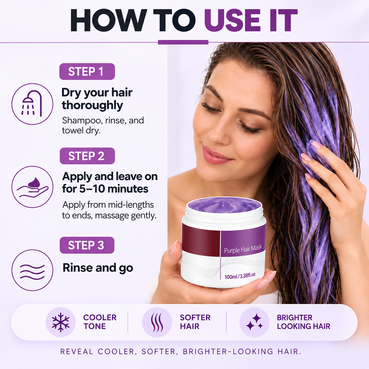 Purple Hair Mask — Neutralize Brass, Keep Your Blonde Cool