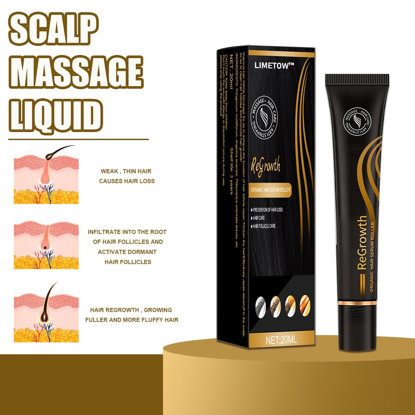 LIMETOW™ ORGANIC HAIR SERUM ROLLER (BUY 2 GET 1 FREE)